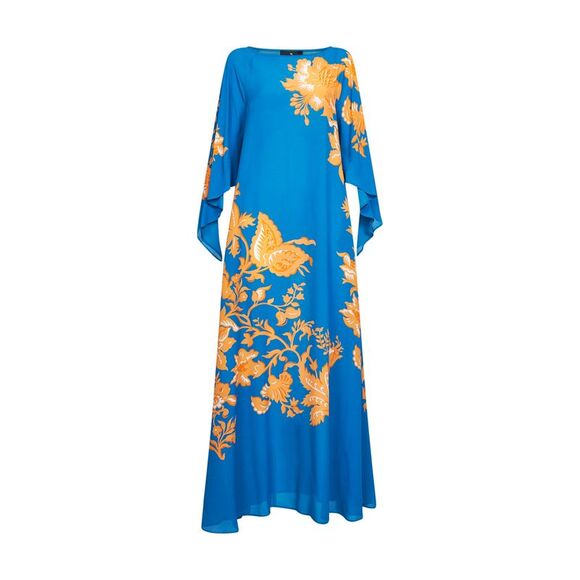 ETRO Jackets & Blazers - Etro Women Light Blue Printed Viscose Maxi Beach Dress